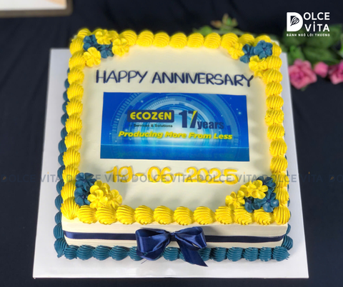 [1525] (80) Bánh hình vuông in logo - Bánh sự kiện doanh nghiệp