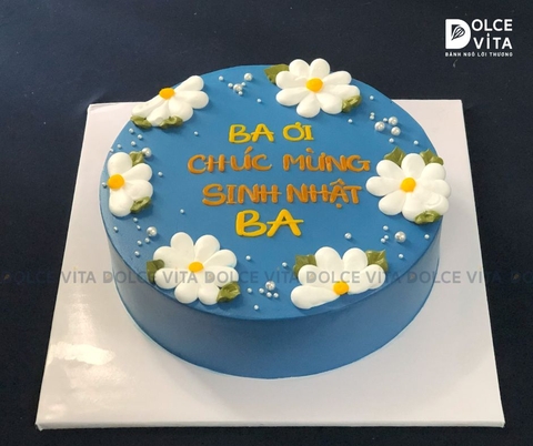 [1338] (30) Bánh  Kem Vẽ Hoa Cúc Nền Màu Đậm - Tác Phẩm Nghệ Thuật Ngọt Ngào
