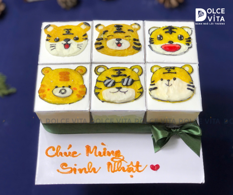 1020 Set bánh ly nhiều vị vẽ hình hổ/ cọp