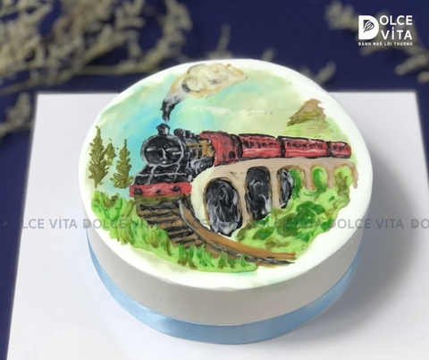 [1425] (80) Bánh kem vẽ xe lửa/ tàu hỏa/ tàu lửa cho fan Thomas & Friends