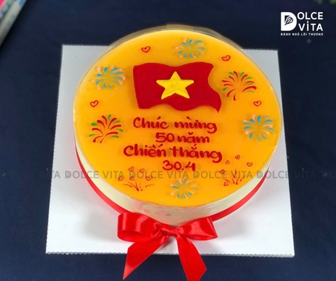 [1271] (20) Bánh mousse chanh dây vẽ cờ Tổ quốc – Tinh thần Việt Nam