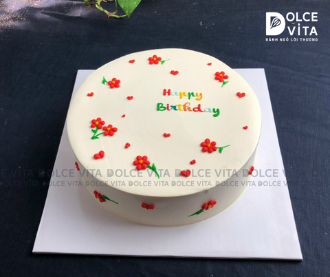 891 Bánh vẽ hoa nhí màu đỏ [Liti]