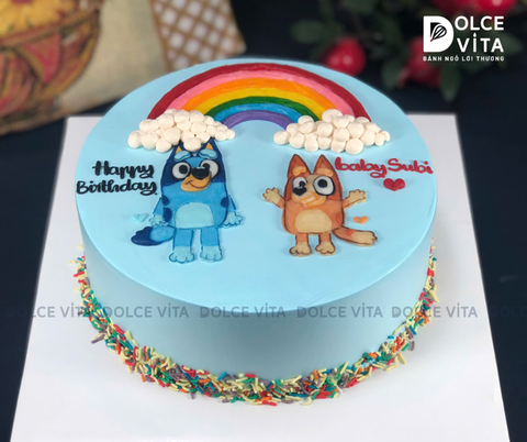 [2876] (120) Bánh Kem Vẽ Nhân Vật Phim Hoạt Hình Bluey và Bingo– Món Quà Dành Cho Bé
