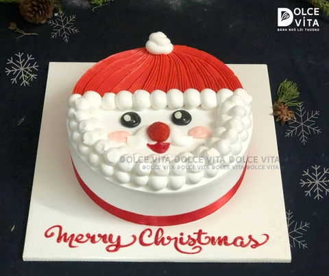 TD001 Bánh vẽ hình Ông Già Tuyết - Quà tặng mùa Lễ hội Giáng sinh 2025