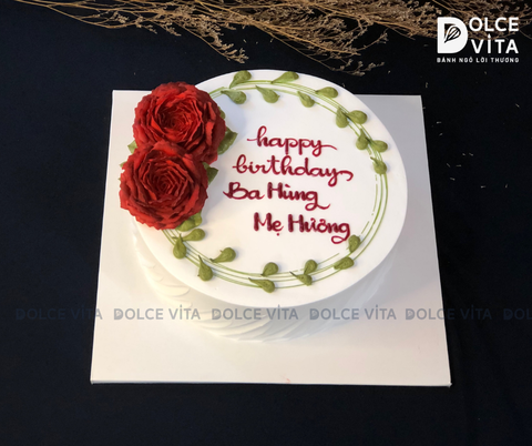 428 (50) Bánh trang trí bông hoa đỏ