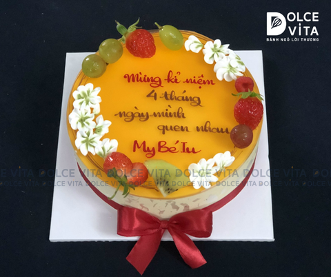 029 Passion - Bánh mousse chanh dây trang trí hoa nhí