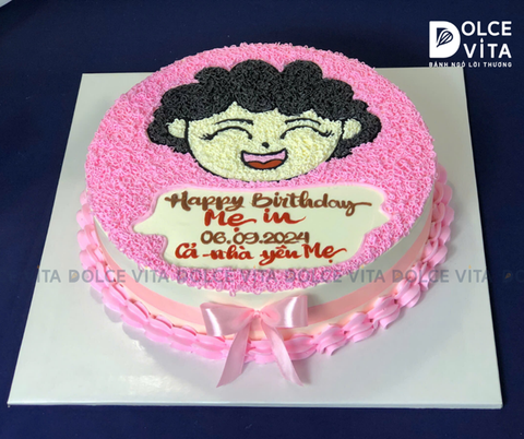 [563] (100) Bánh kem vẽ hình mẹ ý nghĩa