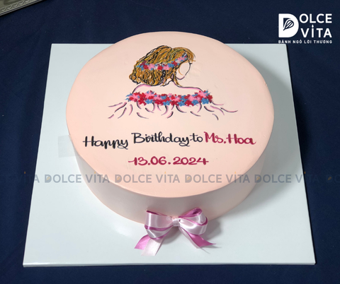 [1713]  (80) Bánh kem vẽ nữ - duyên dáng và cá nhân hóa