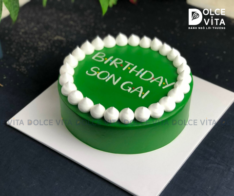 687 Bánh tối giản tone màu xanh lá đậm