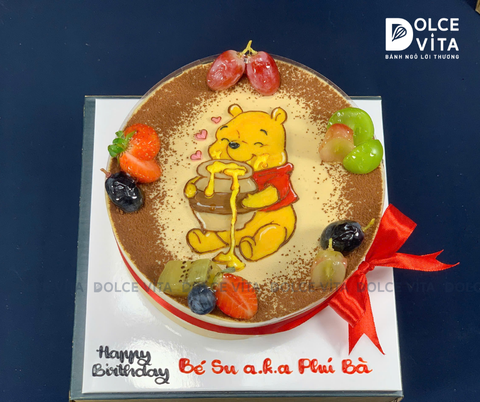 [3145] (90) Bánh Kem Vẽ Gấu Pooh (Winnie The Pooh) Dễ Thương Cho Bé