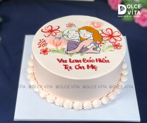 [1974] (90) Bánh kem vẽ hình Mẹ và Con - Ngọt ngào tình mẫu tử