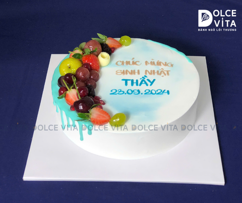 606 Mixed fruit trang trí trái cây, tone xanh dương