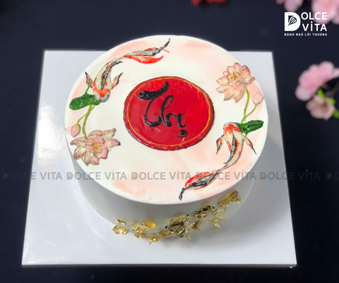 [1021] (110) Bánh sinh nhật Song ngư vọng nguyệt mừng Thọ