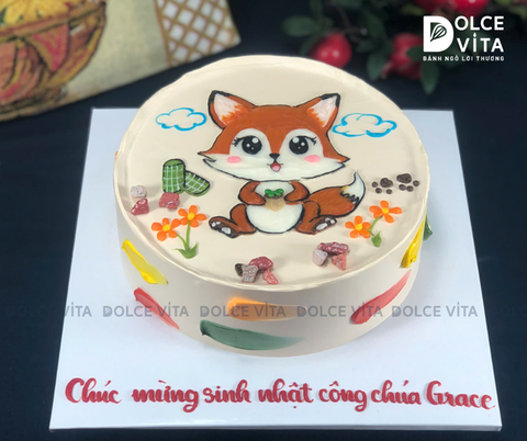 [373] (70) Bánh Kem Vẽ Chú Cáo – Món Quà Đầy Dễ Thương Cho Mọi Dịp