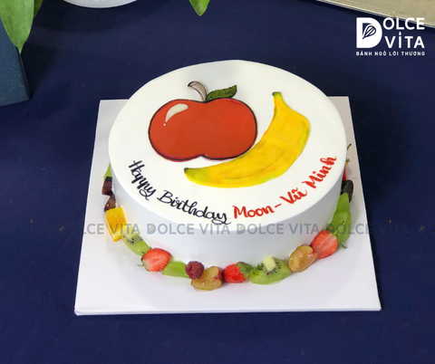 [0564] (50) Bánh kem vẽ chủ đề trái cây - ăn uống