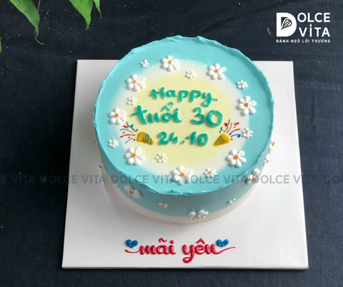 689 Bánh trang trí tone xanh dương [Liti]