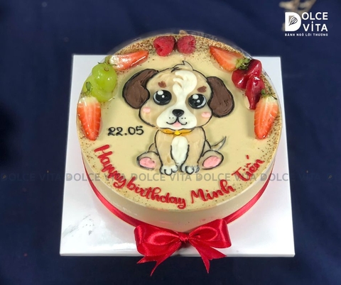 [1463] (40) Bánh Tiramisu vẽ chú chó