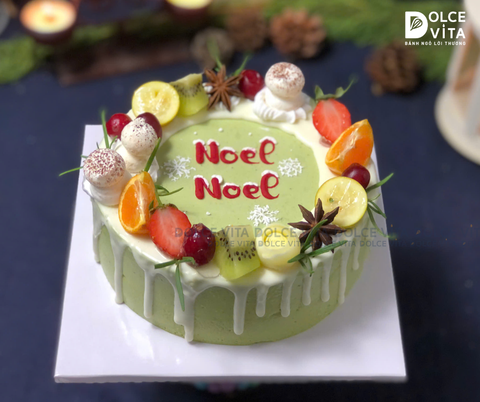 N604 Christmas cake - Bánh Noel/giáng sinh Matcha Yogurt Mousse