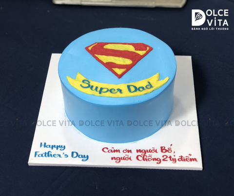 [471] (60) Bánh vẽ logo Superman -  Tặng Siêu anh hùng Bố!
