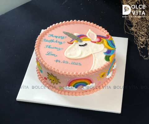 [383] (90) Bánh kem vẽ ngựa Pony (Unicorn)