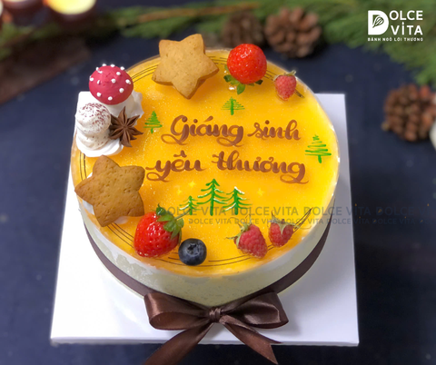 N004 (10-15-25-30) Passion Fruit Mousse (Christmas cake - Bánh giáng sinh/ Noel)