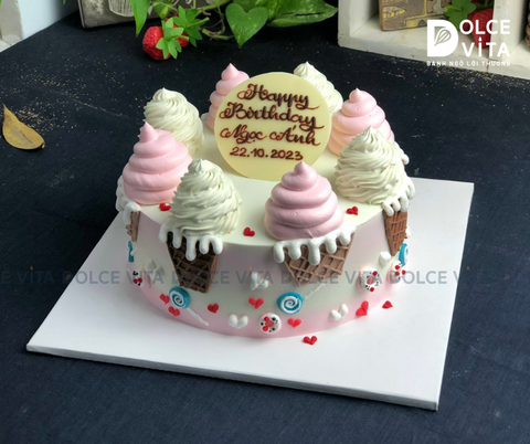 [1749] (70) Bánh sinh nhật chủ đề kem (ice cream)