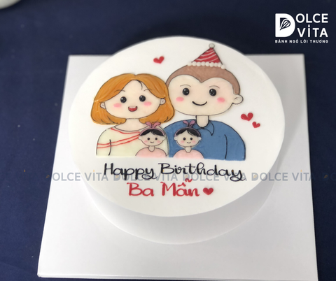 481 (90) Bánh vẽ gia đình 4 người