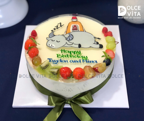 582 (80) Bánh vẽ trâu và chai dầu (Green Tea Lemon mousse)