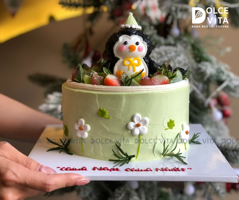 [3169] (200) Bánh Sinh Nhật Chim Cánh Cụt 3D Dễ Thương Cho Bé & Bạn Gái