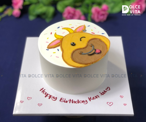 [1712] Bánh kem mini (bento) vẽ hình chú trâu