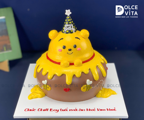 [3196] (170) Bánh Kem Gấu Pooh Trong Hũ Mật Ong Đáng Yêu Cho Bé