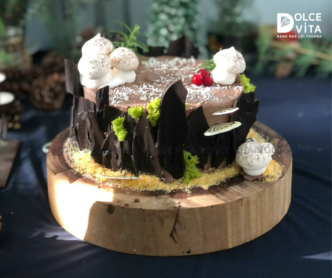 G002 (60-80-100-130) Bánh Gốc cây Chocolate mousse (Christmas cake/Bánh Noel/giáng sinh)