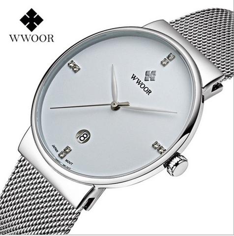 Đồng hồ Wwoor dây lưới thép siêu mỏng