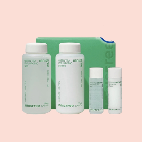 Set nước hoa hồng, sữa dưỡng trà xanh Innisfree mẫu mới