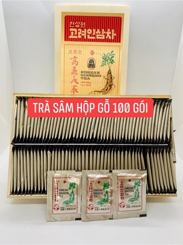 Trà Hồng Sâm Hộp Gỗ Okinsam Hàn Quốc 100 gói * 3g
