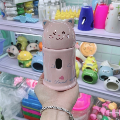 Đế bình nước mèo hồng cho hamster