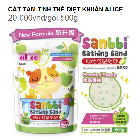 CÁT TẮM ALICE TINH THỂ HƯƠNG TÁO 500G