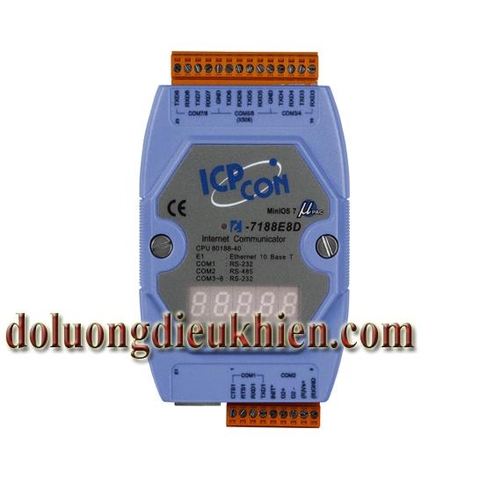 Bộ lập trình điều khiển nhúng truyền thông Ethernet 7 cổng RS-232 + 1 cổng RS-485 ICP DAS I-7188E8D