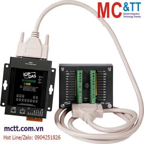 Module Ethernet OPC UA + MQTT 10 kênh Thermocouple AI + 3 kênh DO ICP DAS U-7519ZM/S2 CR