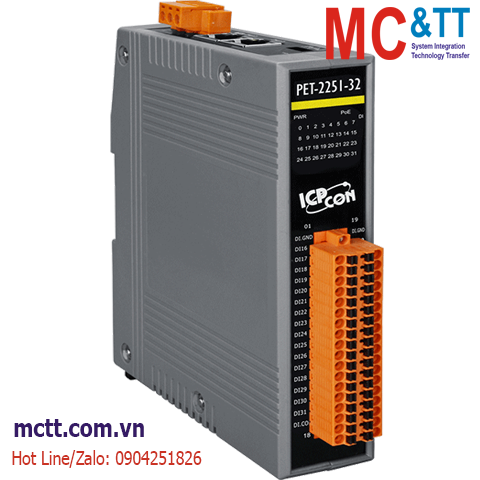 Module 2 cổng PoE Ethernet Modbus TCP & MQTT 32 kênh DI ICP DAS PET-2251-32 CR