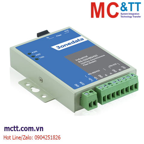 Bộ chuyển đổi 1 cổng RS-232/485/422 sang quang 3onedata MODEL277-S-SC-80KM (Dual fiber, Single-mode, SC, 80KM)