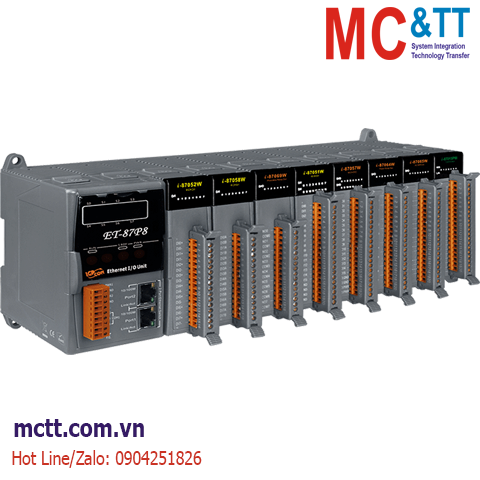 Module Ethernet DCON 8 khe cắm module I/O ICP DAS ET-87P8 CR