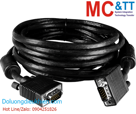 HD15 VGA Cable, w/Ferrite Core, 5M ICP DAS CA-007 CR
