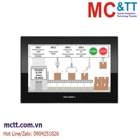 Màn hình cảm ứng HMI/Xpanel 7 inch Cimon CM-eXT07-D (2*COM, 2*Ethernet, 1 SD Slot, USB Host, Audio)