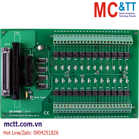 Bo mạch kết nối 24 kênh đầu ra PhotoMOS Relay ICP DAS DB-24POR/D CR