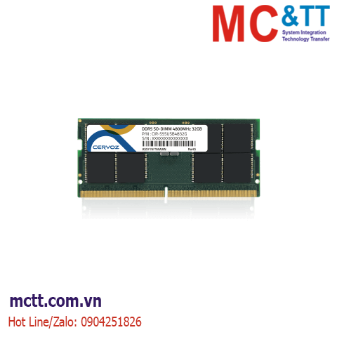 RAM công nghiệp DDR5 SO-DIMM 8GB, 16GB, 32GB 4800MHz Cervoz CIR-W5SUS