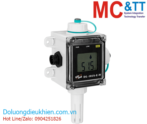 Bộ đo hiển thị và lưu trữ Data Logger nhiệt độ + độ ẩm Ethernet Modbus TCP + MQTT ICP DAS DL-101S-E-W CR