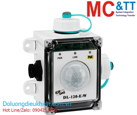 Bộ đo hiển thị và lưu trữ Data Logger độ ánh sáng Illumination + nhiệt độ + độ ẩm Ethernet Modbus RTU/TCP + MQTT ICP DAS DL-120-E-W CR