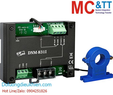 Bộ chuyển đổi 1 kênh điện áp 600V + 1 kênh dòng điện 50A sang tương tự ICP DAS DNM-831I-600V-50A CR