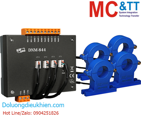 Bộ biến đổi dòng điện (CT) 4 kênh đầu vào 500A sang tín hiệu tương tự (+/-10VDC) ICP DAS DNM-844-500A CR